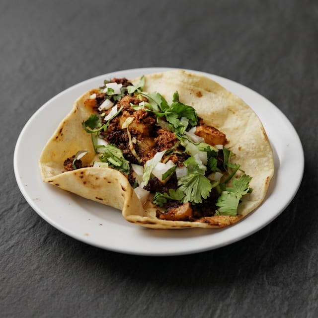 Chorizo con Papas Tacos.